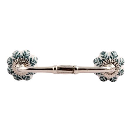 Green Leaf Medium Ceramic Bridge Handle